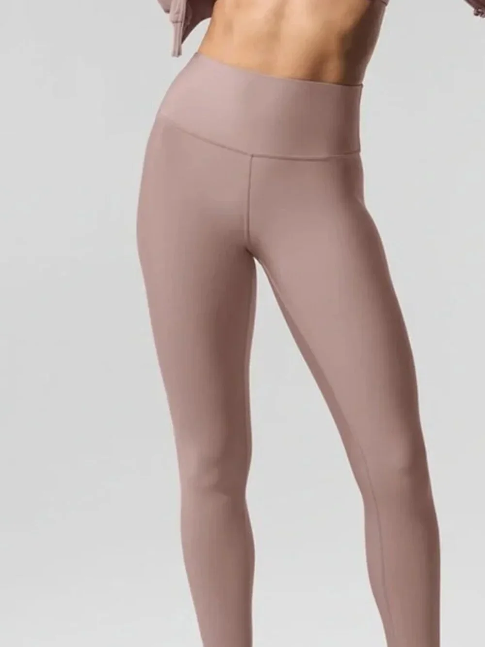 ALO Matching Set - Airlift Mesh Just Right Bra + 7/8 High-Waist Leggings Taupe S